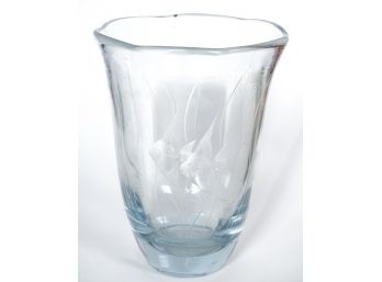 Mid Century Modern Angel Fish Art Glass Vase