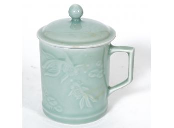 Celadon Lidded Ceramic Mug