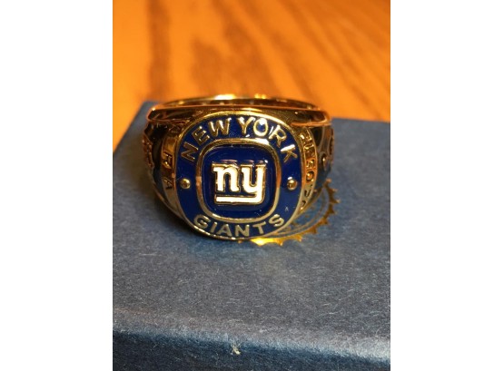 Super Bowl XLVI NY Giants Gold Over Sterling Silver 925 Ring