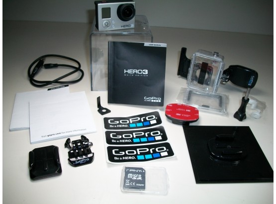 GoPro Hero 3 Camera W/ Accessories *White Edition* Looks Complete