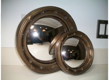 Two Very Nice Convex Or 'Bullseye' Mirrors Two  For One Bid