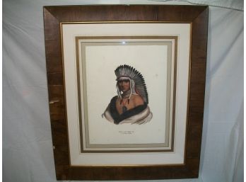 Antique Style Print Of American Indian -   Pet-A-Le-Shar-Ro-A-Pawnee Brave Print