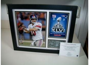2012 Superbowl Turf Piece W/ COA 'Game Used'NFL Authorized - Very Cool