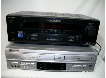 FM/AM Receiver & Panasonic DVD/VHS - No Boxes - (Sold As-Is)