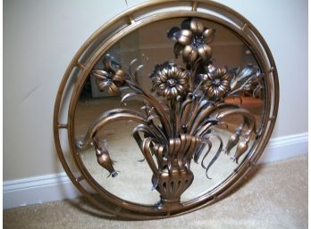Large 'Italian Tole Style' Round Mirror - Heavy /  Well Made Quality