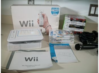Nintendo Wii Console W/ 15 Games And Accessories & Wii I Draw Pad
