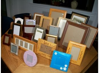 Lot Of 23 Assorted Photo Frames All Shapes, Colors, Sizes & Styles !