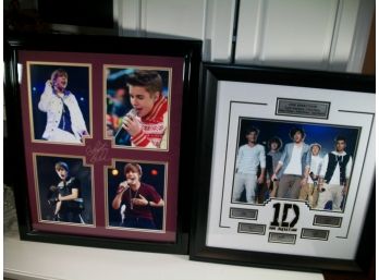 One Direction And Justin Bieber Framed Photos (Bieber Is Signed)