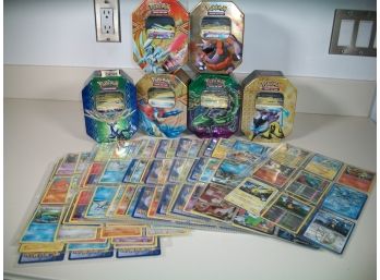 Hundreds Of Pokemon Cards -Binder Pages & Pokemon Six Tin Boxes