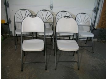 Lot Of Six Quality Folding Chairs - Sturdy & Well Made