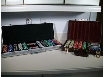 Two Very High Quality Poker Sets W/Cases And All Items