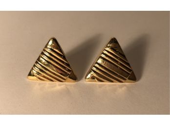 Tested 14k Gold Triangle Earrings 3.9 Grams