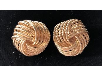 Tested 14k Gold Twisted Earrings 8.9 Grams