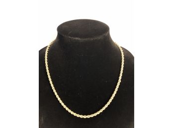 Tested 14k Solid Gold Rope Necklace 30.9 Grams