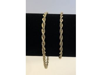 Tested 14k Gold Rope Bracelets 7.6 Grams