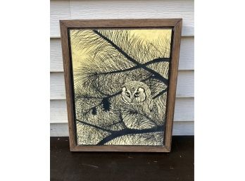 Vintage Wall Hanging Relief Of Owl