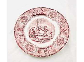 Antique Transferware Porcelain Plate Of Dancers - England