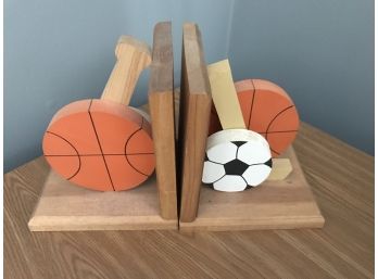 Sports Bookends II - Soccer And Basketball