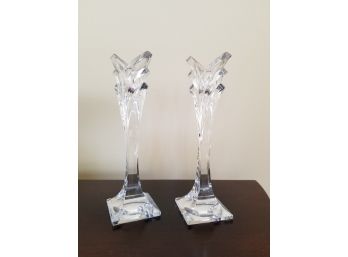 Deco Inspired Crystal Candlesticks