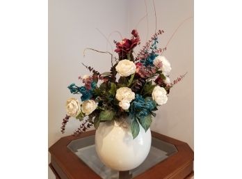 Faux Floral In Ceramic Vase