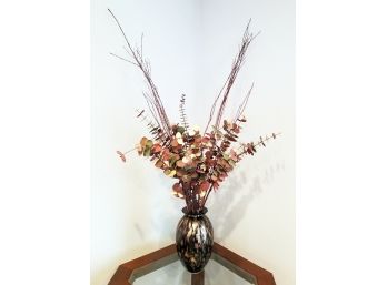 Decorative Glass Vase And Faux Floral