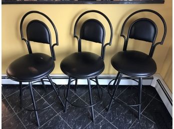 Metal And Leatherette Bar Stools