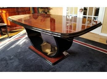 Vintage 1980's Deco Revival Lacquer Dining Table