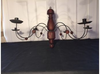 Rustic Antique Six Candle Hanging Candle Chandelier