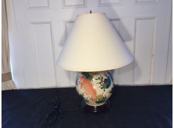 Asian Carp Themed Ginger Jar Form Lamp