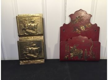 Pair Of Wall Hanging Letter Holders