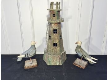 Shore Birds And Lighthouse Decor From France