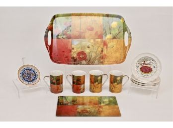 Gien France Les Tartes Dishes, Jason Citrus Garden  Coffee Mugs, Tray And More