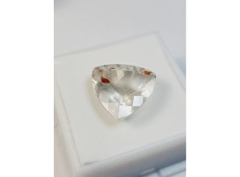 *4.25ct --------9x9mm Tri Cut Red Spotted Quartz Loose Gemstone*