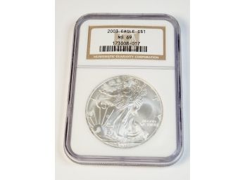 *2003 Eagle Silver Dollar MS69  NGC Slabbed Coin