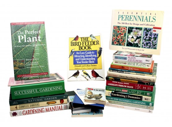 Collection Of Gardening And Bird Themed Books