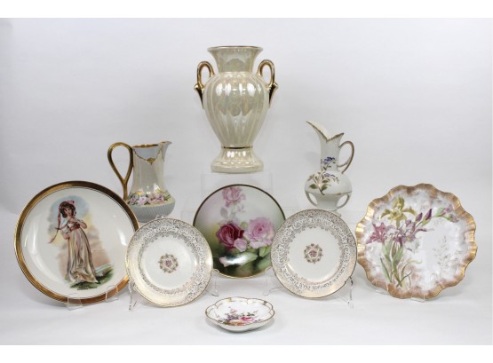 Collection Of Pitchers And Plates - Doulton, Royal Crown Derby, Thomas Sevres Bavaria And More