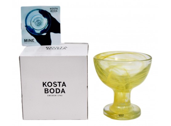 NEW! Kosta Boda Mine Coupe Yellow Vase