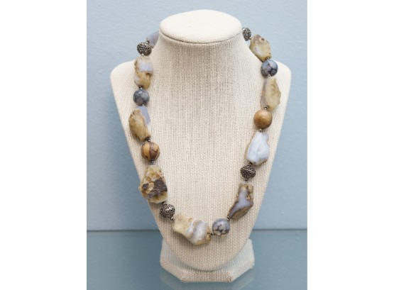 Natural Agate Stone Chunky Necklace