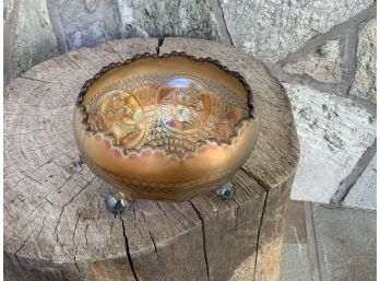 Fenton Horse Head Medallion Carnival Glass Bowl