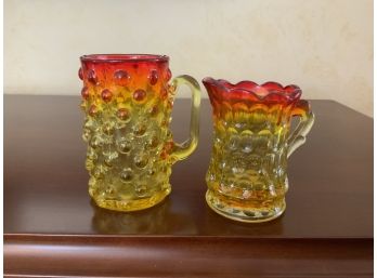 Amberina Pitcher & Cup