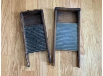 2 Antique Wood Washboards