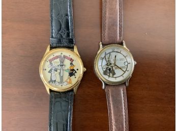 2 Warner Brothers Watches ~ Looney Tunes & Rare Wiley Coyote ~