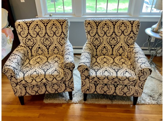 2 Upholstered Chairs~ Great Condition ~ Geometric Design