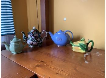 4 Teapots ~  Chintz Staffordshire England & Hall