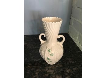 Beautiful Belleek Panel Vase  W/Box