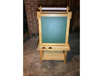 Nice Quality Wood Easel Double Sided ~ Chalk Board, White Board & Paper Roller ~