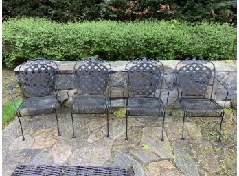 4 Wrought Iron Stackable Chairs