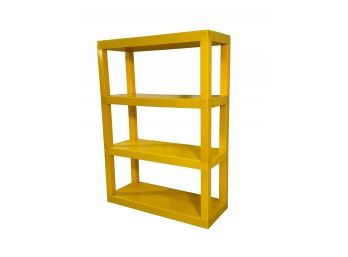 Vintage Yellow Seventies Plastic Four Tier Shelf 1