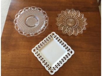 Three Beautiful Dessert Serving Platters