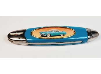 New Franklin Mint 1956 Ford Thunderbird Collectors Teal Pocket Knife